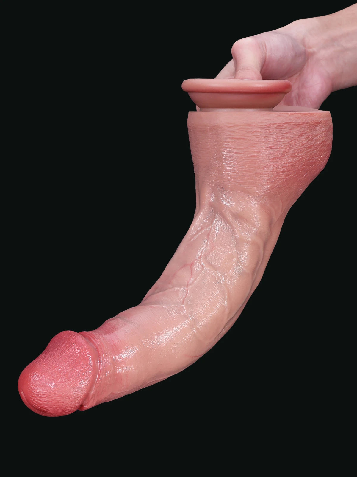 Jeff - Dildo Anale Grande in Carne con Coda Metallica Flessibile - 30 cm