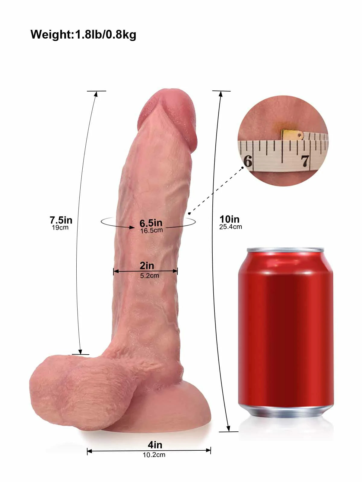 Jesse - Fallo Realistico Curvo Doppia Densità con Testicoli Mobili - 25,4 cm