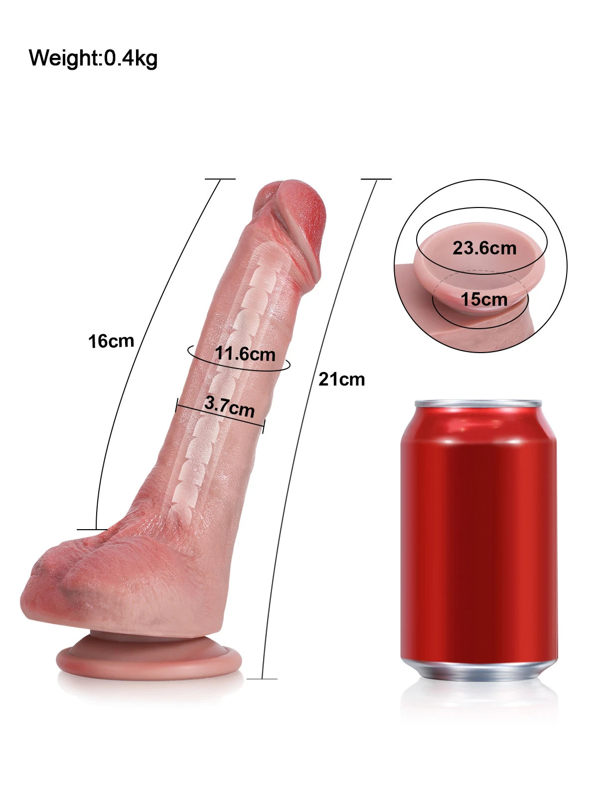 Jodie - Dildo sottile e flessibile in silicone morbido con anima interna - 21 cm