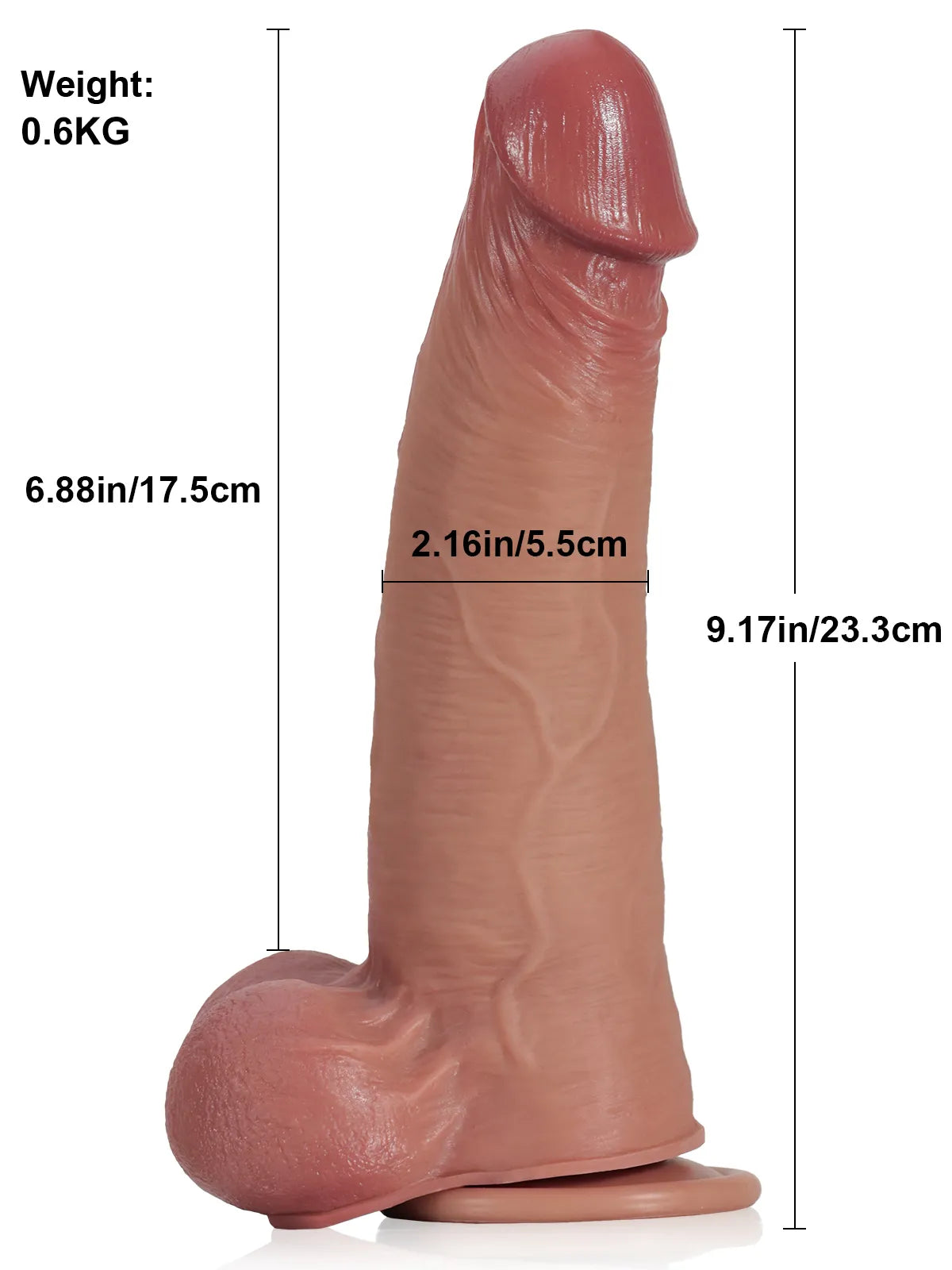Jorg - Dildo Realistico in Silicone con Pelle Scorrevole e Testicoli Mobili - 23,3 cm