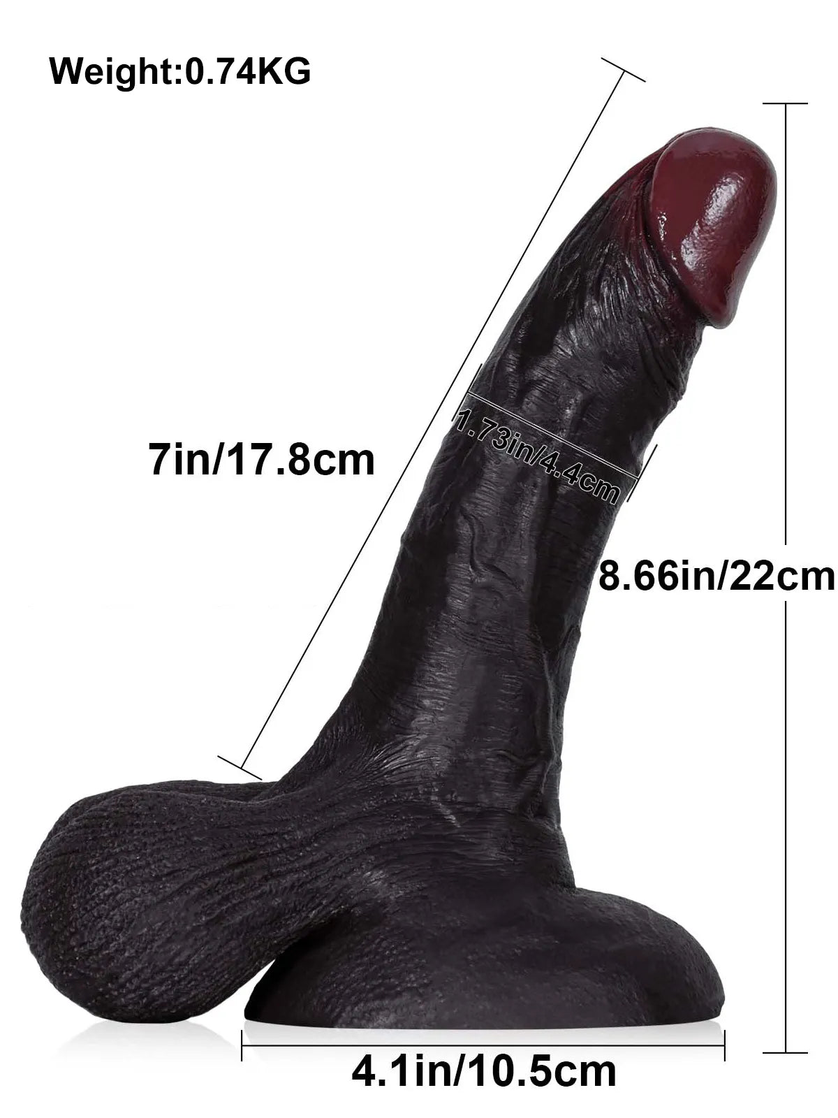 Kellz - Dildo Realistico Nero con Testicoli Mobili Pendenti - 22 cm