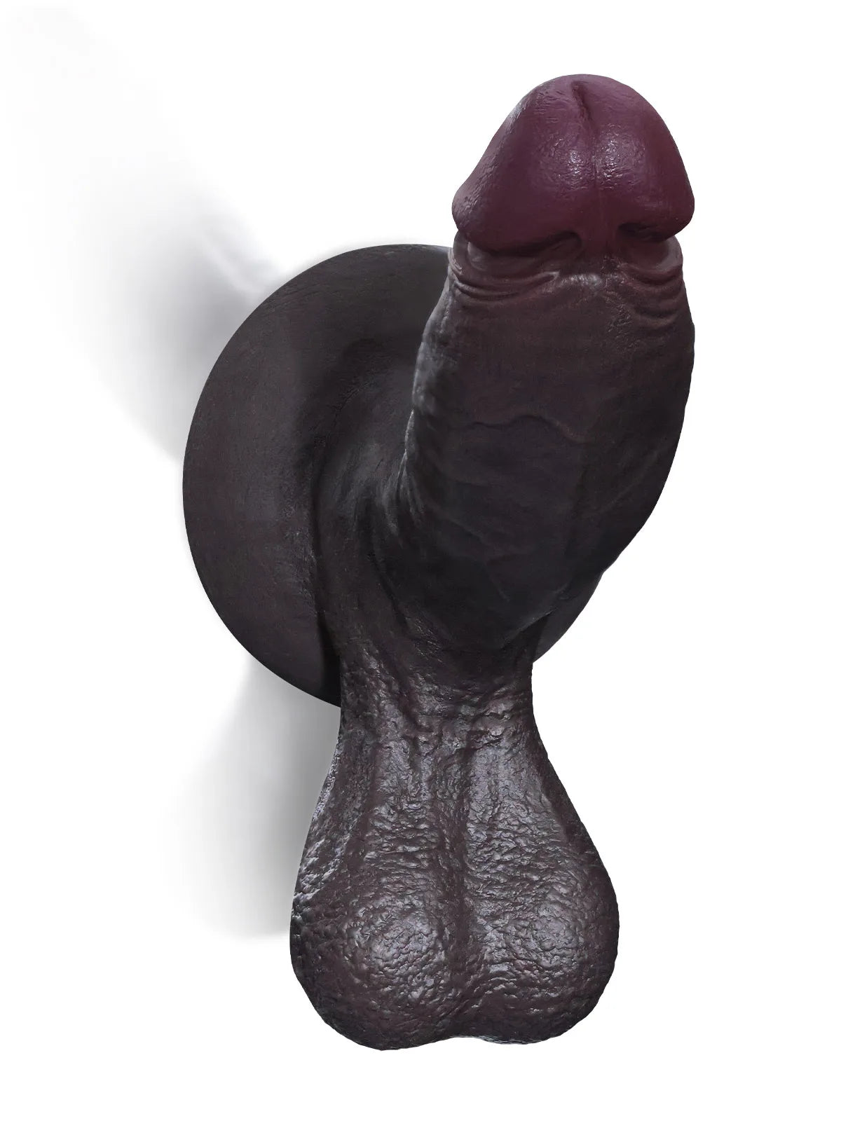 Logan - Dildo realistico nero doppia densità con testicoli oscillanti - 23,4 cm