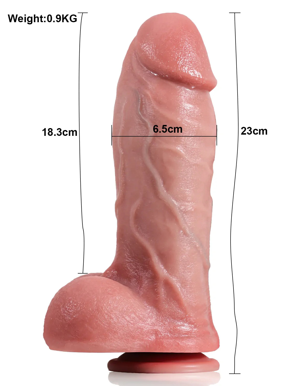 Mason - Dildo Percussivo con Vibrazione, Riscaldamento e Telecomando - 23 cm