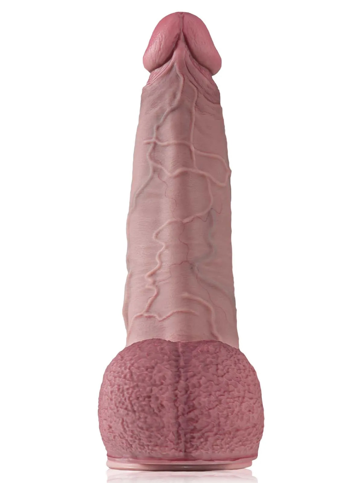 Max - Dildo realistico curvo spesso con testicoli voluminosi - 40,5 cm