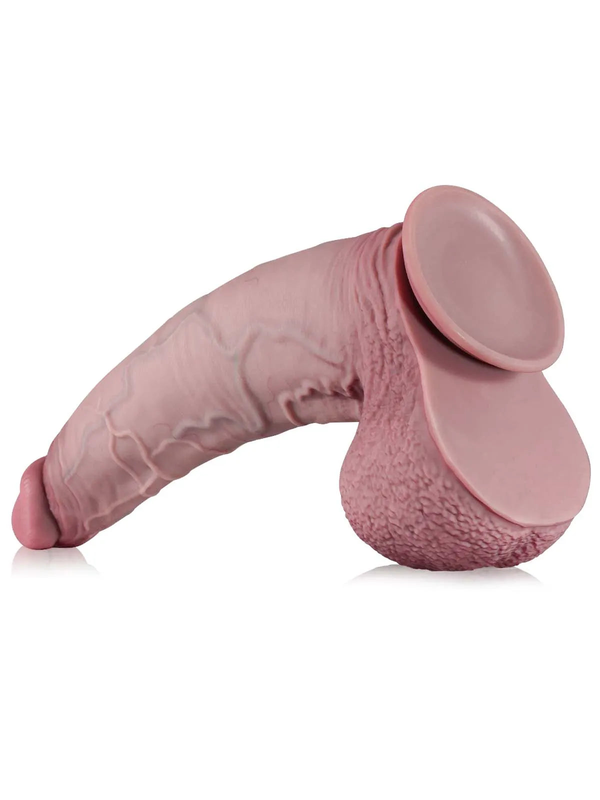 Max - Dildo realistico curvo spesso con testicoli voluminosi - 40,5 cm