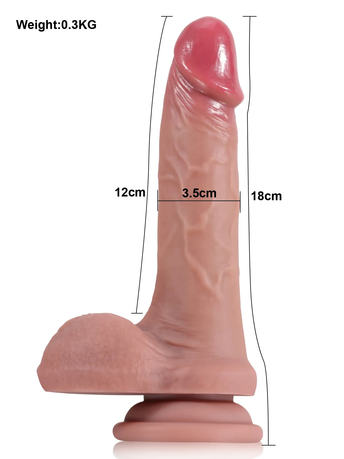 Paul - Dildo realistico SlidingSkin compatto glande dettagliato - 18 cm