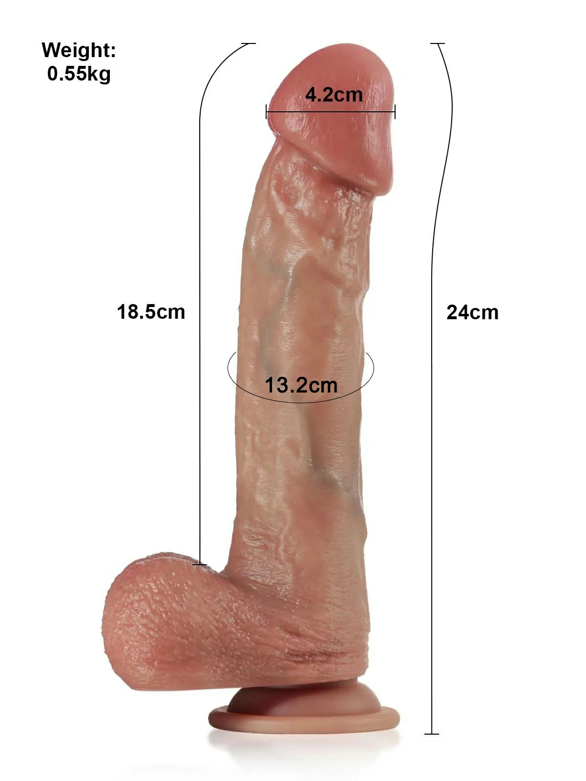 Richard - Dildo Realistico Vibrante con Riscaldamento e Impulsi - 24 cm