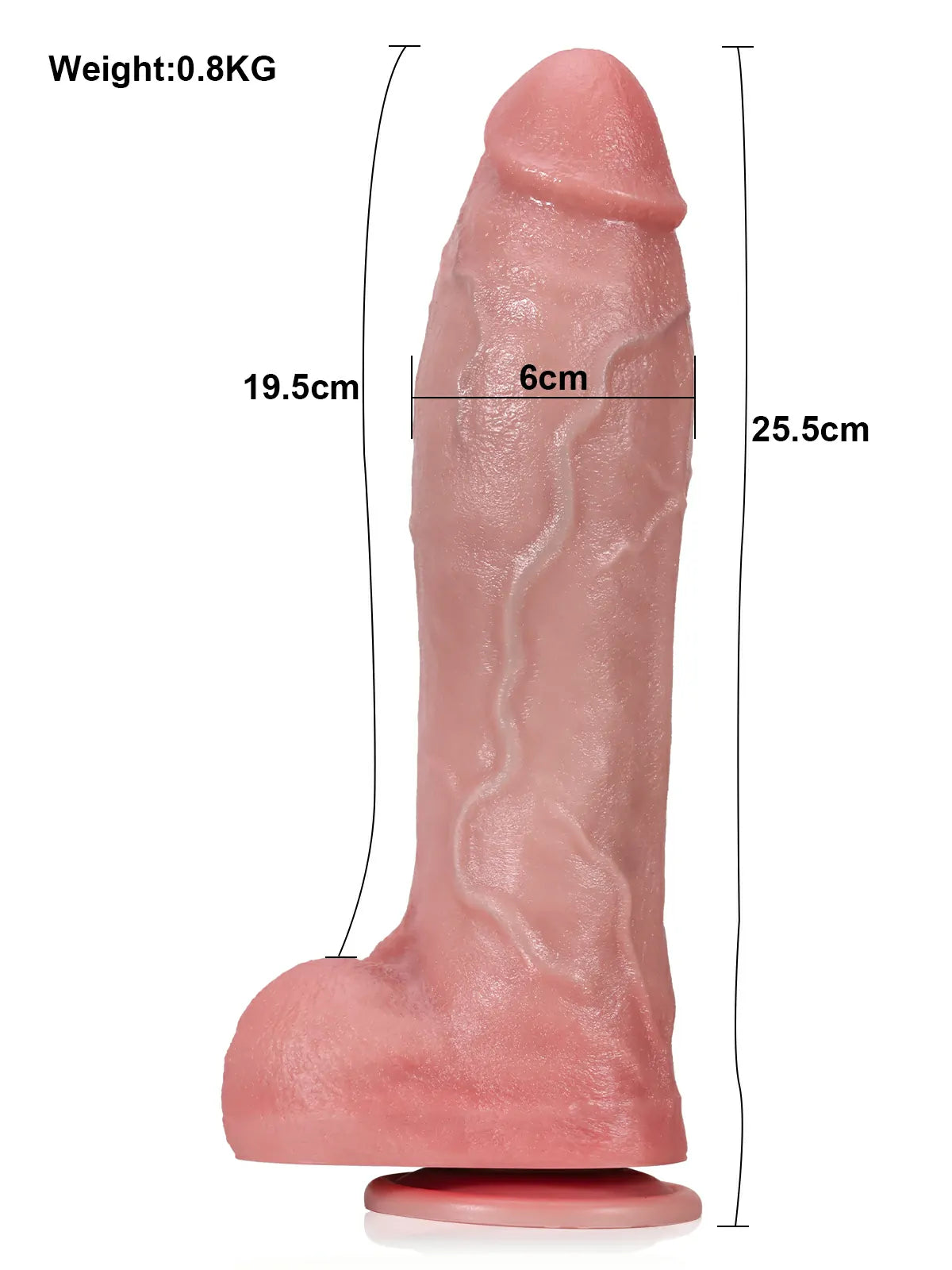 Rubin - Dildo Vibrante Realistico con Spinta Automatica, 3 Modalità e 9 Vibrazioni - 25,5 cm