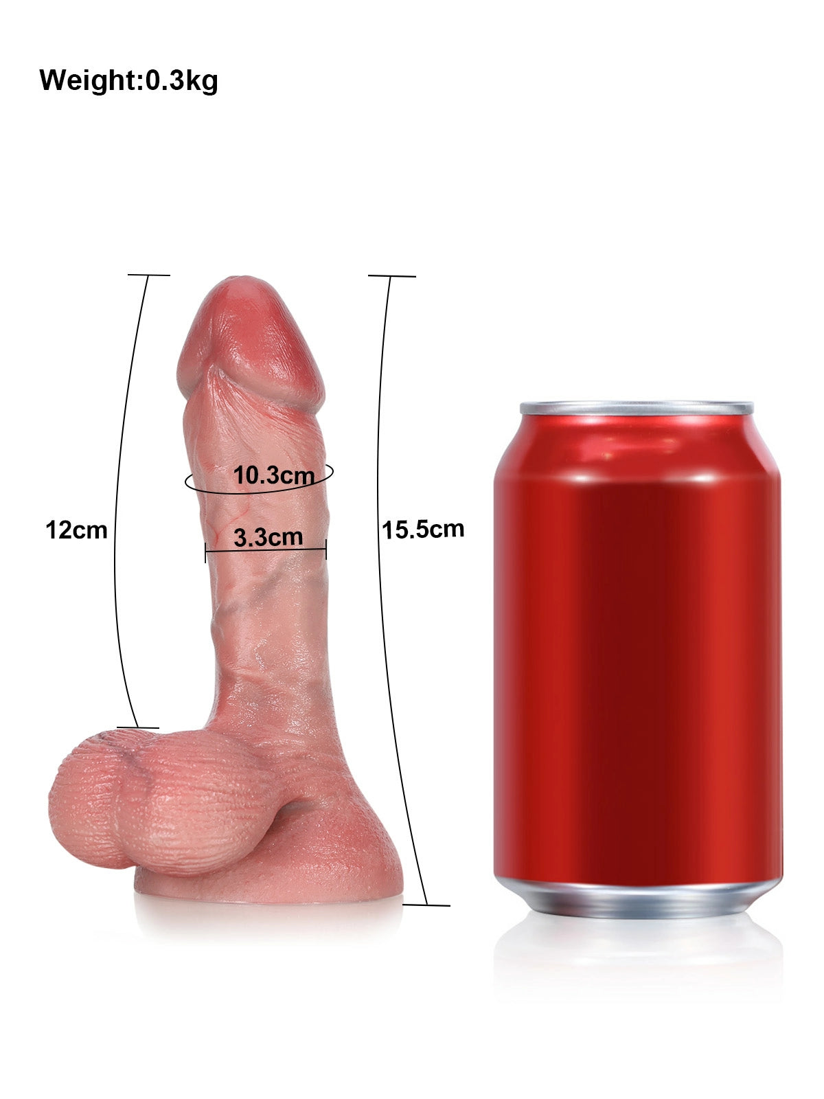 Smith - Dildo realistico piccolo e morbido con testicoli oscillanti - 15,5 cm