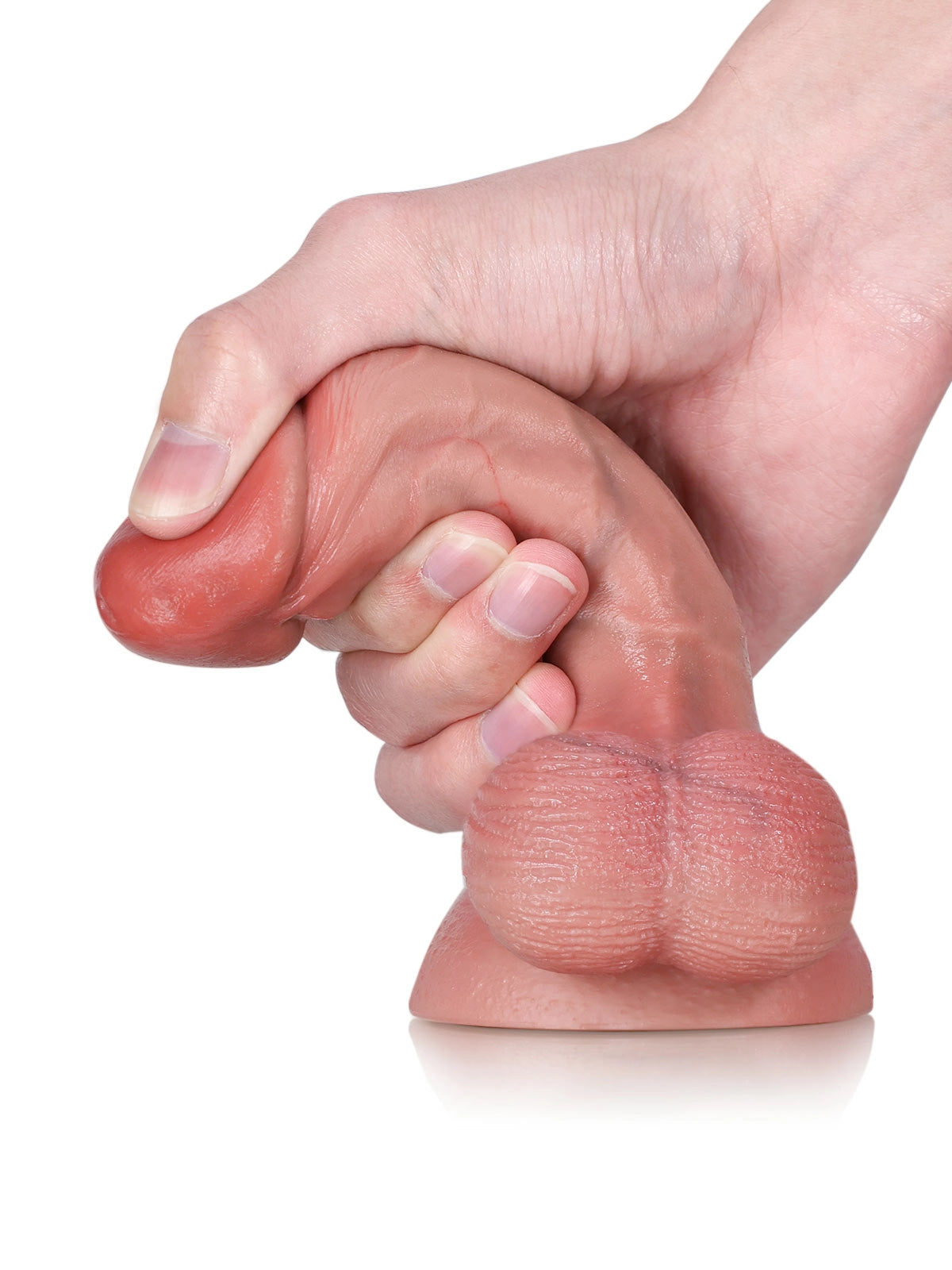 Smith - Dildo realistico piccolo e morbido con testicoli oscillanti - 15,5 cm