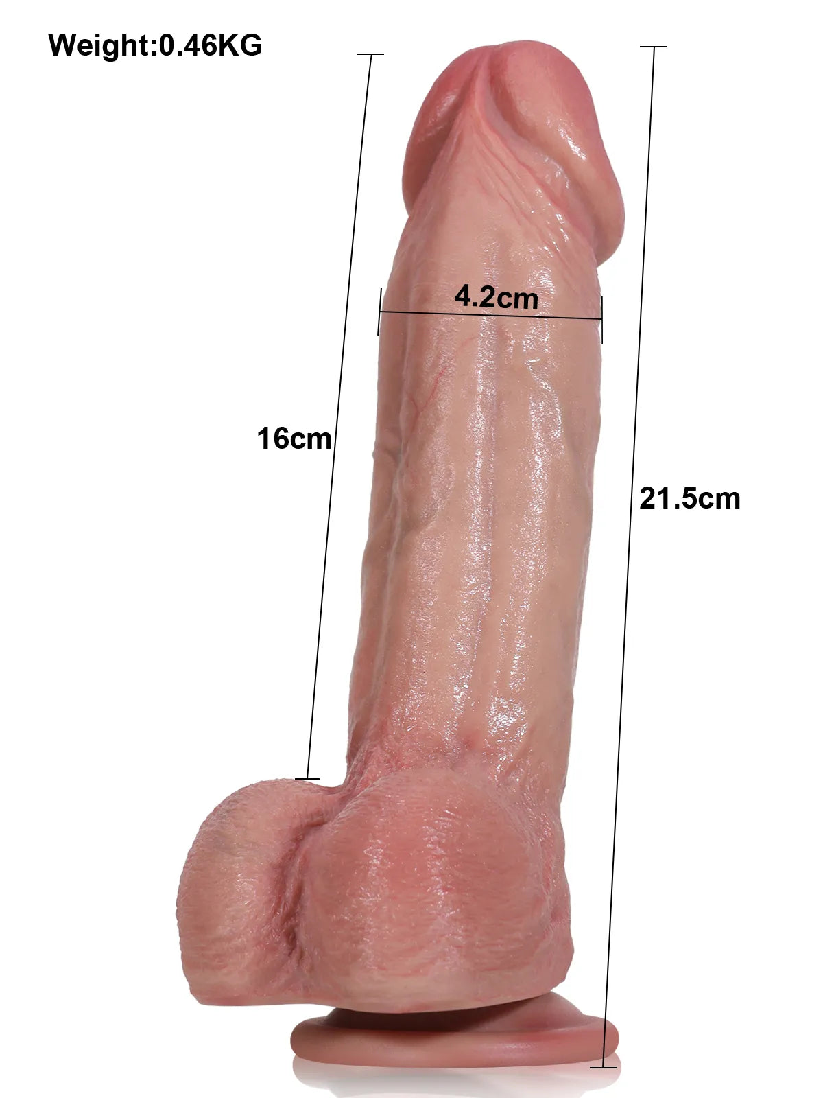 Jake - Dildo flessibile a doppia densità con spina scolpita - 21,5 cm
