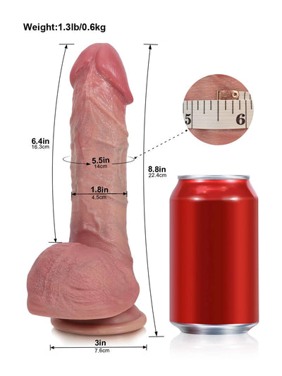 Victor - Dildo vibrante riscaldato sincronizzabile · 3+3+3 modalità - 22,4 cm
