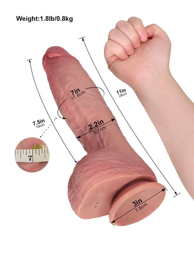 Vincent - Dildo vibrante riscaldato corpo progressivo · 3+3+3 modalità - 28 cm